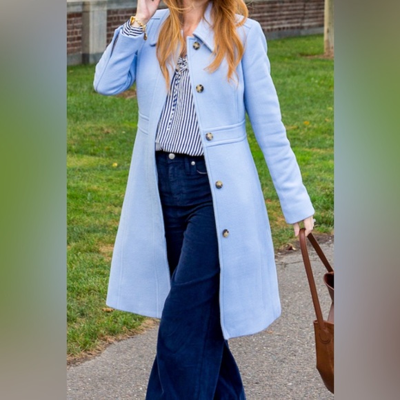 J.Crew BLUE Wool Lady Day Coat - NEW w Tags - Picture 1 of 6